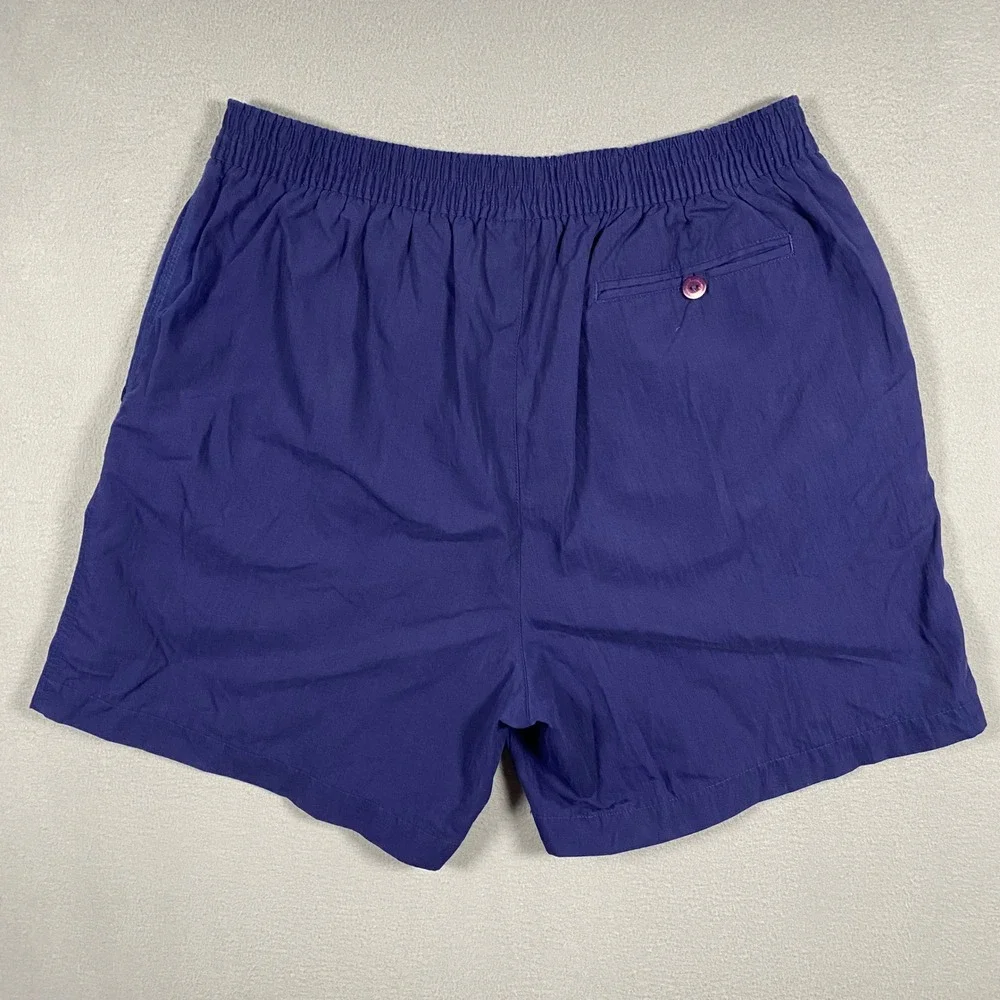 Vintage Adidas Mens Blue Elastic Waist‎ Casual Athletic Shorts Large 6